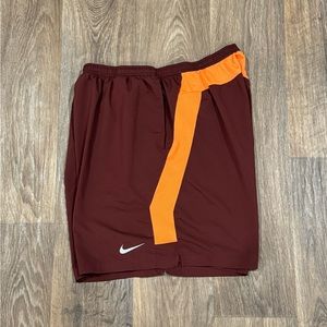 Nike Men’s Running Shorts Sz XXL Maroon Orange